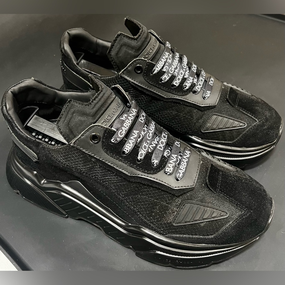 DOLCE & GABBANA DAYMASTER NYLON BLACK SUEDE SNEAKER | SIZE 42 | 9US